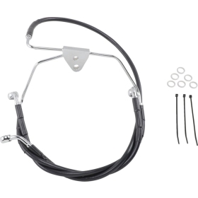 DRAG SPECIALTIES Extended Length Black Vinyl Brake Line Kit ​​​​​​​Harley Davidson FLHT / FLHTC / FLHTCI / FLHTCSE2 1340-1800cc 96-07