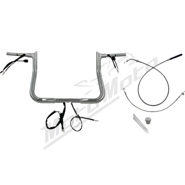 FAT BAGGERS INC. Pointed Top Handlebar Kit Chrome 86.5x28cm Harley Davidson FLHLT / LFHX / FLHXSE 1923-1977 23-26