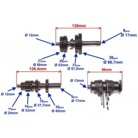 Transmisijos / pavarų dėžės dantračių komp. 139FMD/ 147FMD/ kinietiškų/ klasikinių modelių 50cc 4T