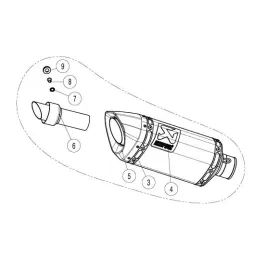AKRAPOVIC Racing Line Replacement Muffler Carbon Fiber Yamaha MT-07 / XSR 700 14-25 