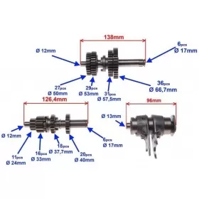 Transmission / Gearbox gear set 139FMD/ 147FMD/ CHINESE / CLASSIC 50cc 4T