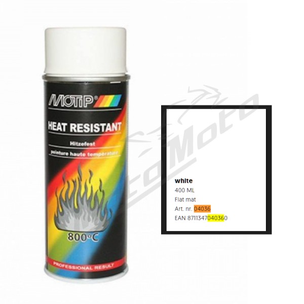 MOTIP Heat Resistant Paint 800°C 400ml 04036 White