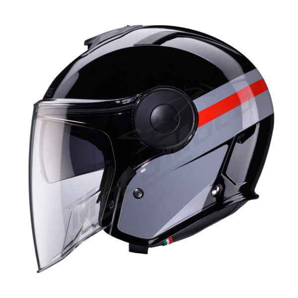 Open Jet Helmet Caberg Soho Zephyr Black/Grey/Red