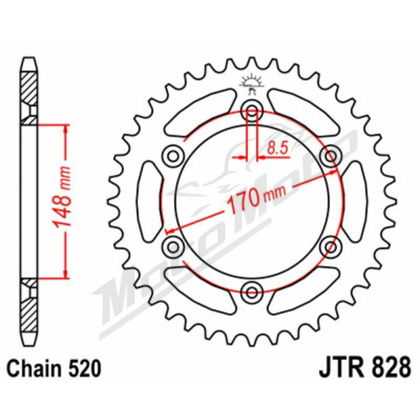 JT Grandinės komplektas 525X1R3 16/42 Suzuki DR 600S 85-89