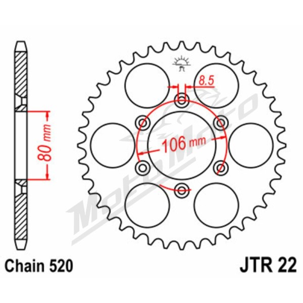 JT Grandinės komplektas 520HDS 17/49 Aprilia RX 125cc 93-12