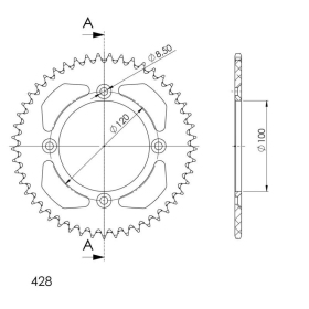 Supersprox Rear Sprocket Alu RAL-998/48 Black