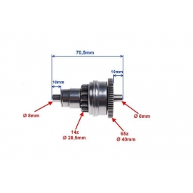 Starter bendix PIAGGIO 50 2T / GILERA 50 2T / PEUGEOT 50 2T / GY6 50 4T 14+65teeth