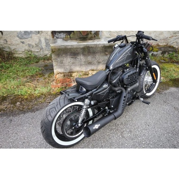 CULT WERK Galinis sparnas juodas Bobber Harley Davidson XL 883-1200cc 2004-2022