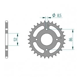 AFAM Steel Standard Rear Sprocket 520 30-31 teeth