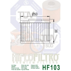 Oil filter HIFLO HF103 HONDA CB/ CBR/ CMX/ CRF 250-300cc 2017-2021