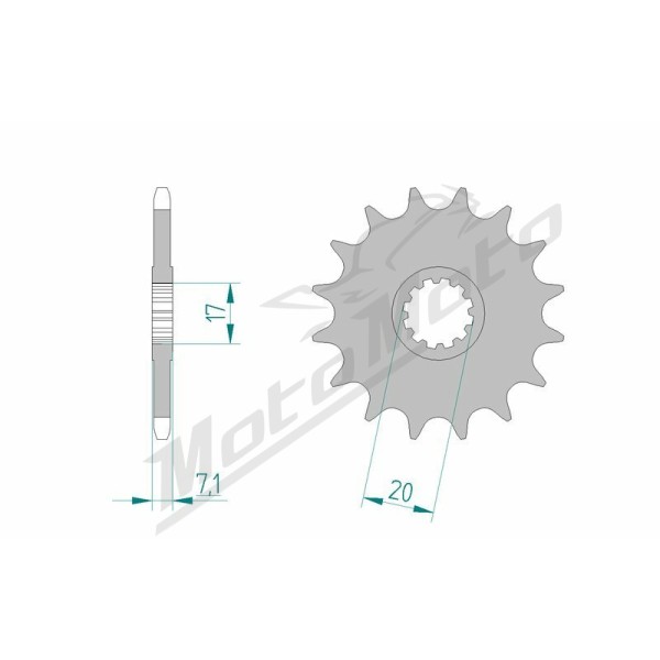 AFAM Steel Standard Front Sprocket 94119 - 420 11-15 teeth APRILIA / BETA / RIEJU / FANTIC / HM / SHERCO / YAMAHA 50cc 87-25