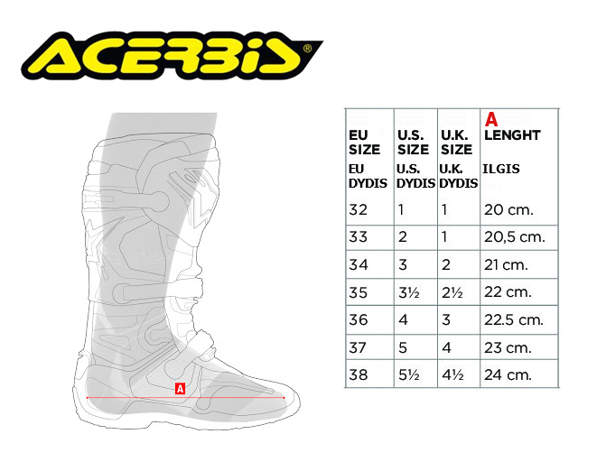 ACERBIS size table