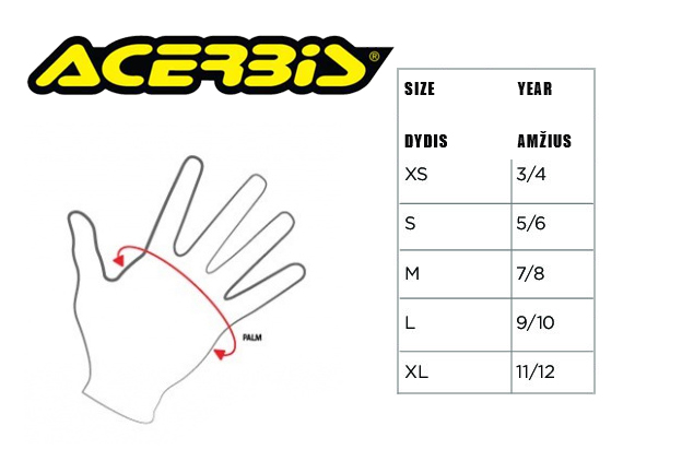 ACERBIS size table