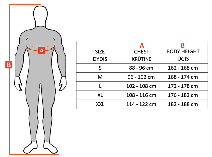 MAXTUNED size table