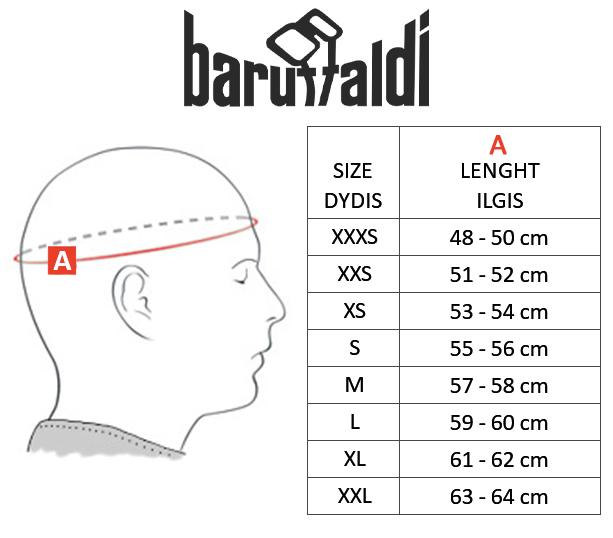 BARUFFALDI dydžių lentelė
