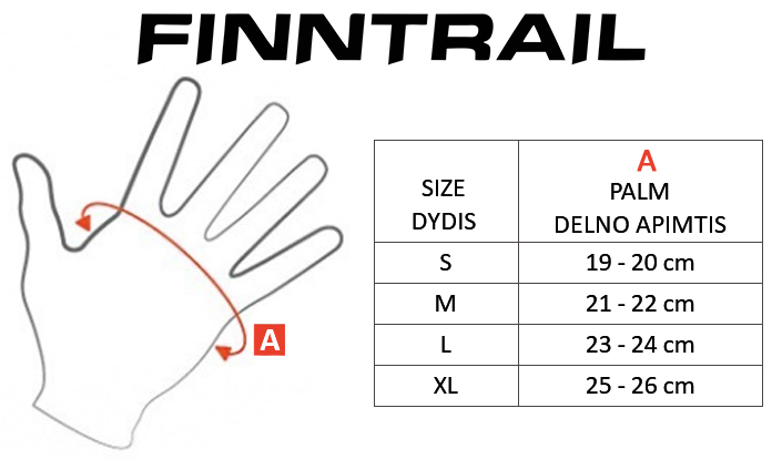 FINNTRAIL dydžių lentelė