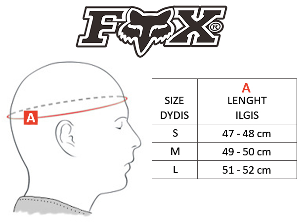 FOX dydžių lentelė