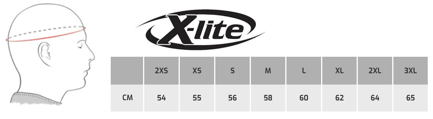 X-LITE size table